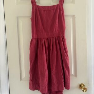 Madewell Raspberry Apron Tie Sundress
